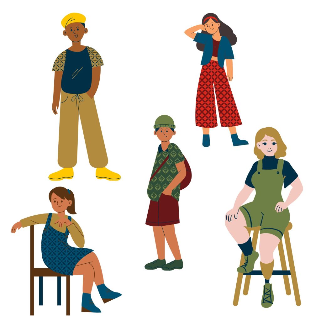 Illustrations of young people