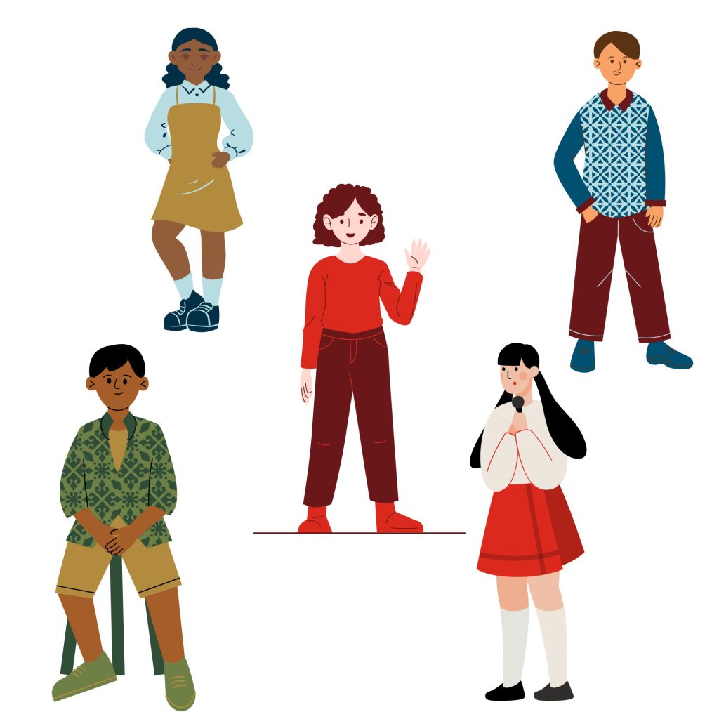 Illustrations of young people